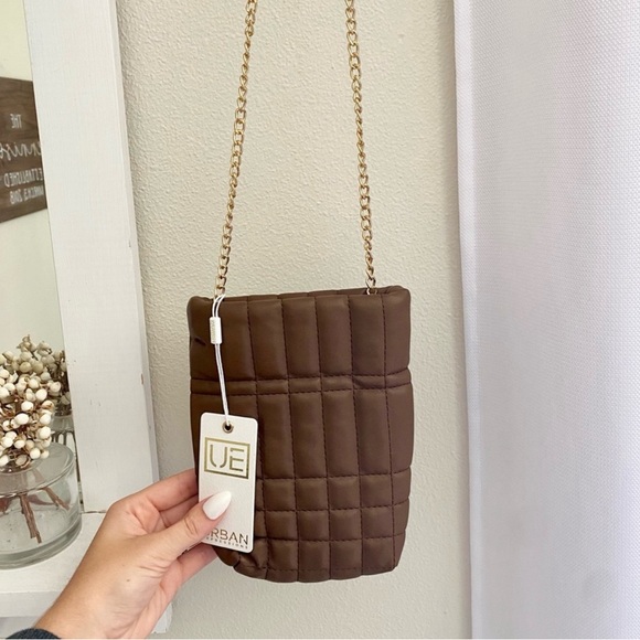 Urban Expressions Handbags - Urban Expressions Frannie Crossbody Quilted Vegan Leather Chocolate Brown